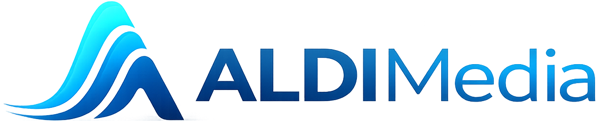 ALDIMedia logo in hero section